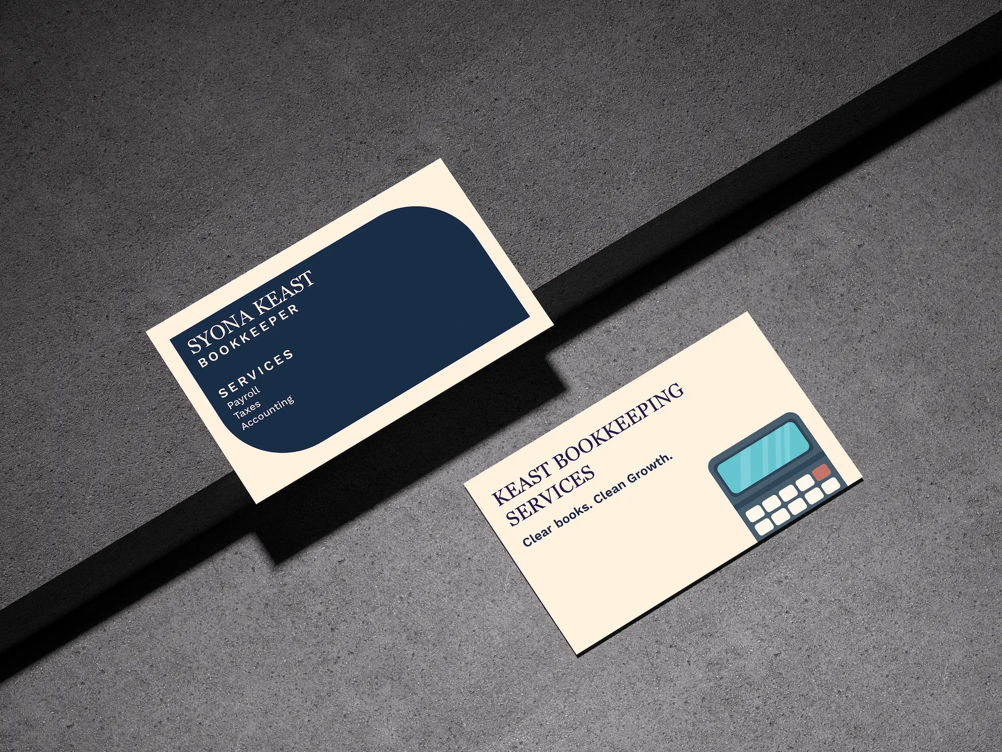 Keast Bookkeeping Services Business Card- Edmonton Graphic Design Portfolio